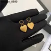 Antique Love Letter Earrings Women Charm Brass Ear Studs Heart Shape Pendant Eardrops Designers Ladies Dangler Wholesale