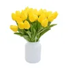 20pcs PU Foam Tulip Bouquet Fake Flower para decoração de casamento DIY Home Artificial Flower Decor Simulação Tulipa 240415