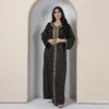 Casual Dresses YZZ Abaya Dubai Woman 2024 Middle East Luxury Bronzing Muslim Arab Lady Long Dress Caftan Marocain Femme Robe