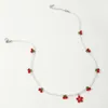 Choker Sweet Cute Cherry Beads Collier Femmes Fashion Alloy Allaire Red Flower Pendant Pendant pour la fête Bijoux