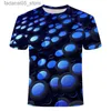 T-shirts voor heren Y2K Creative Vision Summer 3D Printing T-shirt voor heren Funny Short Sleeve Round Neck Fashion Street Clothing Q240425