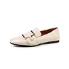 Casual schoenen korte metalen gesp mocelmocassins student Brits kleine lederen klimplanten vrouw 2-weg muilezels gezellige slip op flats loafers all-match