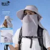 8458 printemps / été grand châle châle de protection solaire chapeau de mode face couverture du pêcheur avec un trou de la protection du trou de la protection