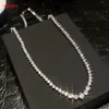 Collana da tennis moissanite per donne 3-5 mm Gradiente Diamond Collane 925 Silvering Neck Chain Gifts per Lady
