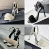 with Fur Leather Ankle Strap High-heeled Sandals Mink Hair Naked Stiletto Heels Ankle Wrap Women Party 10.5cm Dinner Shoes Designers Factory Footwea Original Quality