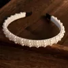 Copricapi pieni perla che cornano per capelli da donna di ornamenti di cerchi di perle lucenti per abito da sposa da damigella