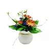 Decorative Flowers Artificial Potted Flower Elegant Plants For Home Office Decor 5 Head Table Centerpiece Indoor