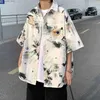 Męskie koszulki 2024 Instagram PI Pi Handsome Tie Boys Dyed Shirt Unikalny projekt Summer Short Sleved Jacket Cityboy Large Camisas feminina Q240426