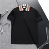 2024 Męska letnia koszula Polos Marka Bawełniana bawełniana firma z krótkim rękawem Casual Striped Designer Homme Camisa oddychał A49