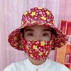 Berets Dust Priouce Sun Hat с маской цветочные яркие цвета солнечный защитник для наружных работ.