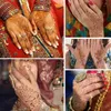 Transfert de tatouage Autocollants bruns au henné pour les fleurs de la main Tatouages de henné temporaires pour femmes fausses tatoue imperméable mehndi conçoit du mariage tatouage Hena 240426