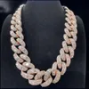 Hiphop Miami Cuban Link łańcuch 925 srebrny srebrny 20 mm 25 mm lodowany hyfopowy łańcuch kubański