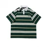 2024 Summer Loose American Retro Japanese Rands Tshirt For Men Colorblocked Polo Shirt Lapel Shortsleeved Women 240417