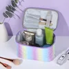 Ins Popular Colorful Love Cosmetic Bag Set Purple Gradient Love Rainbow Portable Toiletry Storage Bag