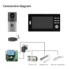 Câmara de campainha de 2,4 GHz Cobertura de longo alcance 7 polegadas HD 1080p Door sem fio Intercom Intercom 2MP Phone desbloqueia monitor 140 ° Segurança doméstica