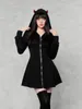 Casual jurken Halloween Black slanke taille afslanke capuchon Zipper Cardigan sweatshirt jurk herfst en wintermeisjes lange mouw