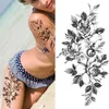 Tatuaggio tatuaggio sexy fiore temporaneo tatuaggio femminile body art piping braccio gamba adesivi tatuaggi nera rosa impermeabile tatuaggio fai -da -te tatuaggio sticker 240426
