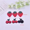 Charmes 6pcs mix style fraise fruit fruit acrylique pendentif pour bracelet d'oreille bricolage bijoux de fabrication de bijoux