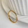 Frauen Band Tiifeany Ring Schmuck minimalistische Instagram Cool Wind Doppelschicht Zirkon weibliche Einfachheit Personalisierte Diamant eingelegtes Goldöffnung