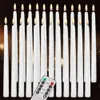 LED Flameless Taper Candles 6.5/11 Battery Operated Fake Flickering Candlesticks Electric Long Candles for Wedding Home Decor 240416