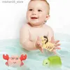 Piasek Play Water Fun 6 gumowe zwierzęce Zabawki Baby Shower Odpowiednie dla dzieci w wieku 6 12 i 18 miesięcy z workiem do przechowywania miękki guma pływające pływające jet łazienka zabawka Q240426