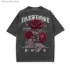 T-shirts pour hommes Roses rouges enveloppées dans des vêtements imprimés en ruban de soie