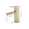 Bathroom Sink Faucets YANKSMART Brushed Gold Faucet Single Handle Spray Spout Hole Water Bathtub Mixer Basin Wate Tap