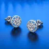 Boucles d'oreilles étalon 2024 argent plaqué rond Cut Zircon Hollow Snowflake CZ pour les bijoux de mariage nuptiale