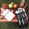 Kochgeschirr tragbare Reise Utensilien SET 9PCS Edelstahl Camping Küchenkochgeschirr Set Küchengeschirr für Rucksacke BBQ Camping Picknick