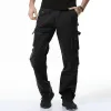 Calças Shifuren Fashion 2017 Men Baggy Cargo Pants Loose Fit Multi Pocket 100% Algodão Causa Pontas de Carga