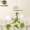 MOBILES# Vilt dinosaurus houten mobiel muzikaal bed bel hangende speelgoed baby rammelaar speelgoed 0-12 maand pasgeboren baby clib cadeahouder beugels d240426