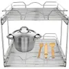 OCG 2 Tier Tull Out Cabinet Organizer - 22.5WX21.5D Trek laden uit voor keukenkasten, trekplanken uit voor basiskastorganisatie in keuken, badkamer, pantry