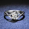 Sterling Sier S925 Ring Moissanite Ring Womens Ring Angel Kiss Proposal Ring