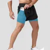 Men's Shorts 2023 Sport Shorts Men Sportswear Double-deck Training Short Pant Summer 2 In 1 Beach Homme Clothing Jogging Gym Running Shorts d240426