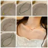 Choker rijst bead candy color ketting y2k vlinder hanger sleutelbeen keten Koreaanse stijl handgemaakte vrouwen sieraden accessoires