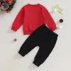 Set di abbigliamento Valentine Day Toddler Baby Boy Abbigliamento a maniche lunghe Pullover Fewhirt Top Pant Pantal