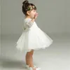 32HW Girl's Dresses New Baby Girl Dress Baptism Dress White Lace Spädbarn Baptism Birthday Party Wedding Princess Dress Baby Clothing 0-24m D240425