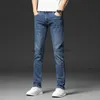 Designer jeans heren herfst nieuwe jeans heren kleine rechte fit elastisch casual veelzijdige midden taille modemerk hoogwaardige jeans