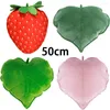 Pillow 3D Leaf Throw Strawberry 50cm Oversized Decorative Plant Soft Plush Shaped Novelty Backrest