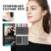 Tattoo Transfer temporärer Tattoo-Stift mit Tattoo-Schablonen Tattoo Set Hautfreundlich 10 Zählpackungen verschiedener Farben leicht zu reinigen für Frauen Männer 240426