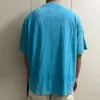 Toppkvalitet 24SS målade fickor Korta ärmar Vintage Oversize T -shirt Men