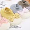 Kids Antislip Shoes Bow First Walkers Toddler Baby Girl Rubber Nonslip Floor Socks Boy Indoor Infant 240425