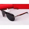 Óculos de sol 2024 Moda CT Oval Homem de madeira Luxurro Red Wood Wood Arm Outdoor Driving France Style Glasses com 8200862