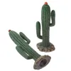 Dekorativa blommor 2 datorer PVC -simulering Kaktus Heminredning Tiny Green Plants Craft Decors Figurer Miniatyr Statybil