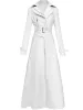 Jackets Nerazzurri Spring Runway White Long Leather Trench Coat For Women Long Sleeve Elegante luxe mode Dames Coats 2021 Designer