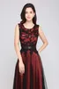 Robes de piste Femme Robe de bal O-Neckline Slveleless Lace Floral Corest tulle à l'intérieur d'une ligne longue jupe maxi soirée fomral Party Wear Y240426