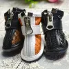 Shoes 4pcs/set Red/Yellow/Coffee/Black Grid Weave Big Dog Shoes 8931 XL/XXL/XXXL Animal Pet Puppy Cat Accessories Products