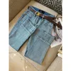 Jeans Women Designer Letter Ribbon High Waist Straight Barrel Jeans for Women