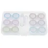 Kontaktlinsenzubehör 1Set transparenter Kontaktlinsenfallkasten Unisex Simple Eye Care Kit Organizer Container 6 Boxen Lecksicher tragbarer Speicher D240426