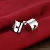 Pendientes de tachuelas Fashion 925 Sterling Silver Smooth for Women Authentic Jewelry Gift
